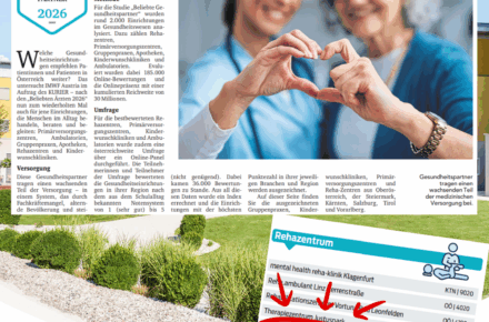 Das OptimaMed Rehazentrum Aspach ist Top-Gesundheitspartner 2026