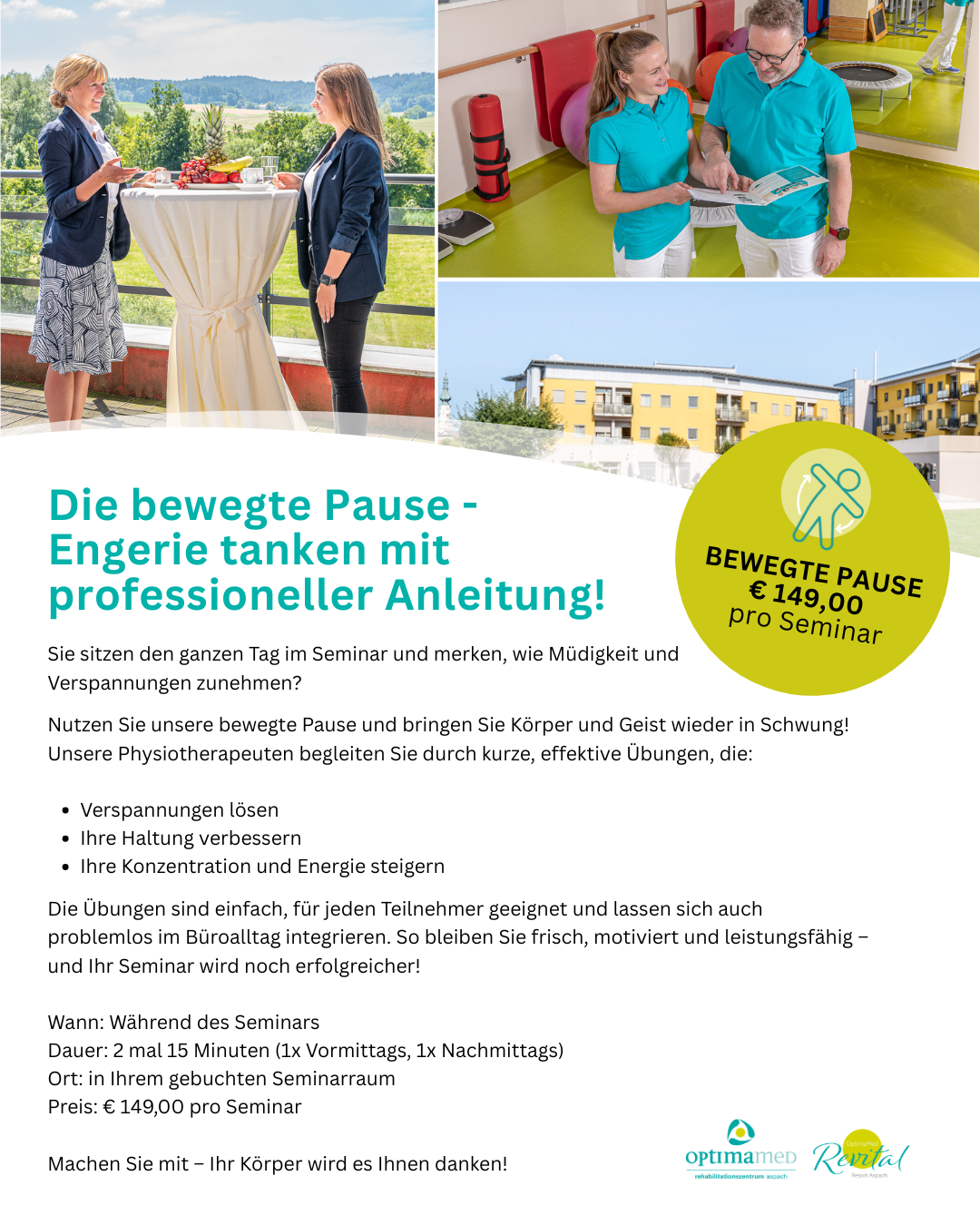 Seminarwerbung mit bewegter Pause Bewegte Pause Seminarwerbung mit bewegter Pause Bewegte Pause