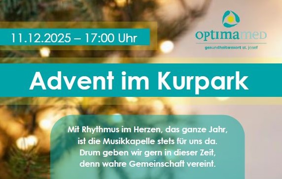 Einladung zum Advent im Kurpark - Gesundheitsresort St. Josef