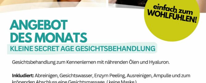 Angebot für Gesichtsbehandlung im April 2026