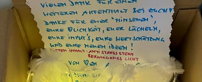 Geschenk als Dankeschön fürs Reha-Team in Wiesing