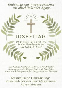 Einladung zum Festgottesdienst am Josefitag