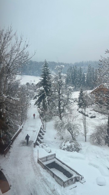 Kurgäste unternehmen Winterwanderung im Schnee Kurgäste unternehmen Winterwanderung im Schnee
