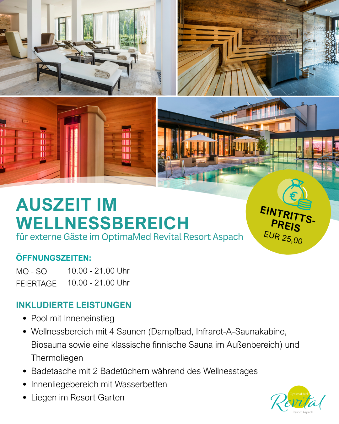 Revital Resort öffnet Wellnessbereich für Tagesgäste